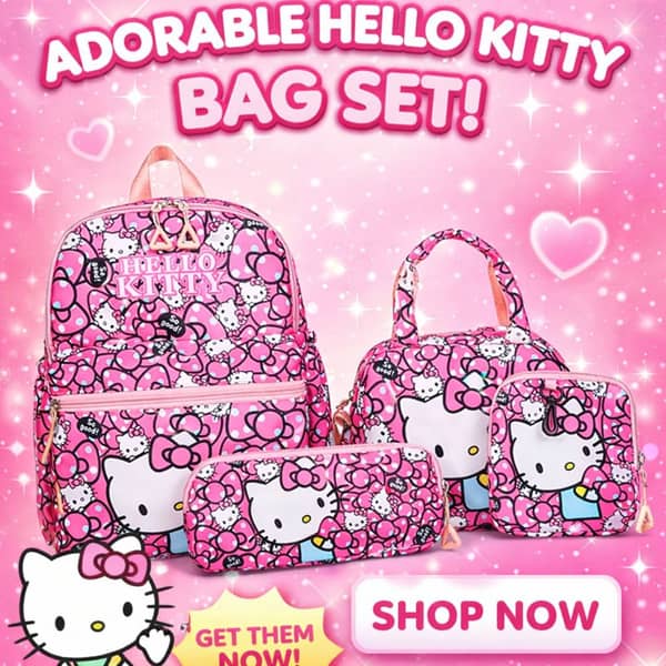 Mochila Kitty +bolso+morral+cartuchera